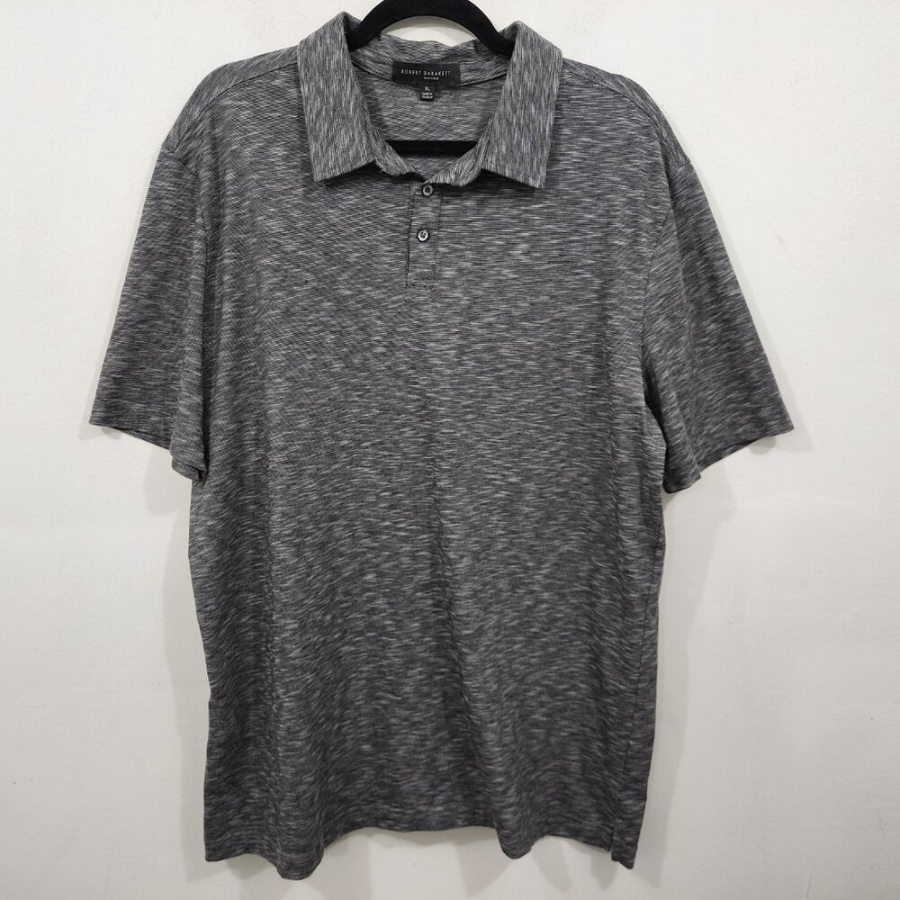 Robert Barakett The Barakett Polo Heather Gray XL Short-Sleeve PolyCotton Knit